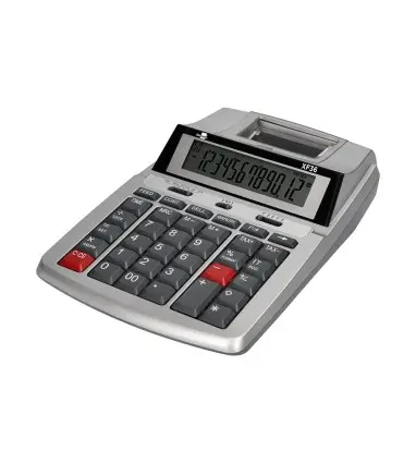 Calculadora liderpapel impresora pantalla papel 57 mm 12 digitos impresion bicolor blanca 235x155x62 mm