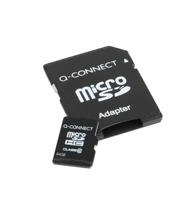 Memoria sd micro q-connect flash 64 gb clase 10 con adaptador