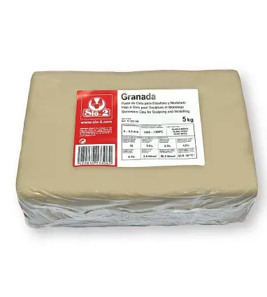 Pasta de modelar sio-2 gres granada para escultura y modelado paquete de 5 kg