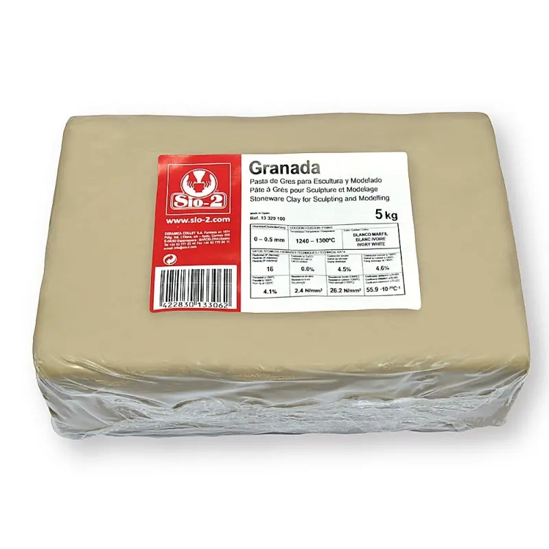 Pasta de modelar sio-2 gres granada para escultura y modelado paquete de 5 kg
