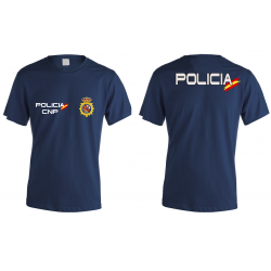 Camiseta Policía Adulto y Niño Personalizada por Delante y Por Detras de Roly en colo...