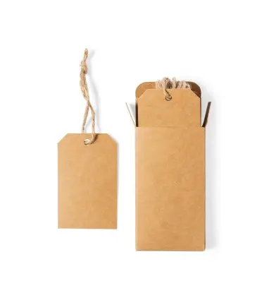 Set de 10 etiquetas HANGTAGS PRESENTACIÓN QUALIX de papel reciclado