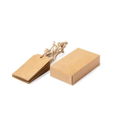 Set de 10 etiquetas HANGTAGS PRESENTACIÓN QUALIX de papel reciclado