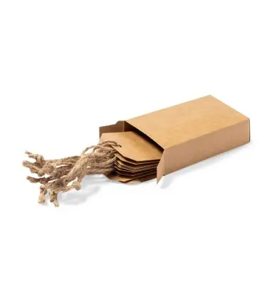 Set de 10 etiquetas HANGTAGS PRESENTACIÓN QUALIX de papel reciclado