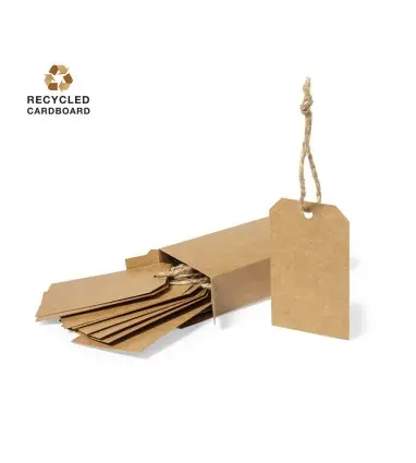 Set de 10 etiquetas HANGTAGS PRESENTACIÓN QUALIX de papel reciclado