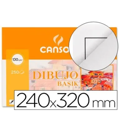Papel dibujo basik 240x320 din a4 + 130 gr con recuadro minipack de 10 hojas