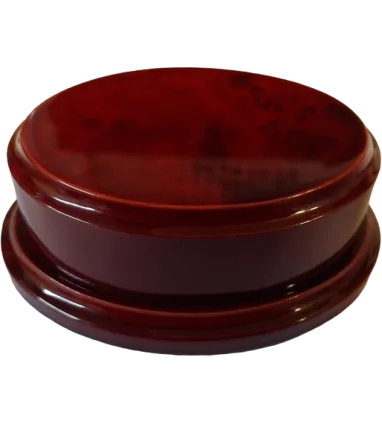 Peana Madera base Ovalada raiz Caoba 11,5 cm
