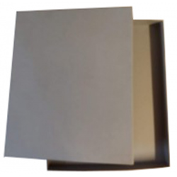 Caja Estuche Carton forrado color gris con tapa