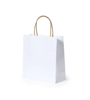BOLSA YEMAN de papel reciclado de blanco de 22x23 cm