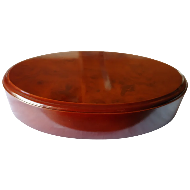 Peana Madera base Ovalada raiz Caoba 14 cm sin base
