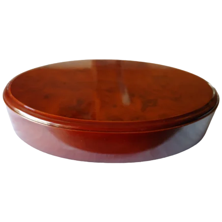 Peana Madera base Ovalada raiz Caoba 14 cm sin base