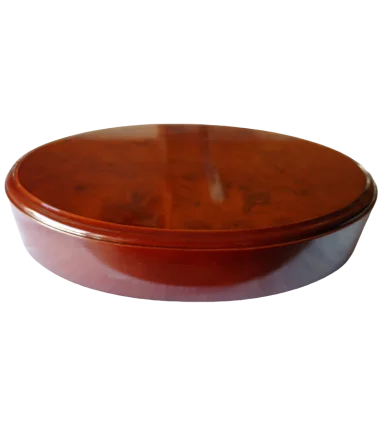Peana Madera base Ovalada raiz Caoba 19 cm sin base