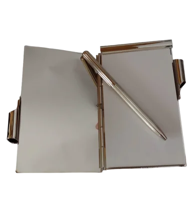 Portanotas Plateado Liso