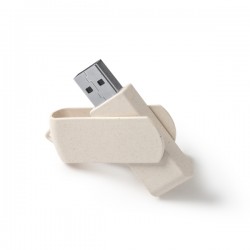 Memoria USB con cuerpo y clip giratorio de fibra de trigo. Capacidad de 16 GB KINOX