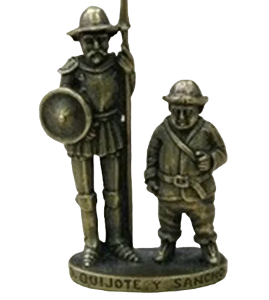 Figura Grande Quijote y Sancho color Latón