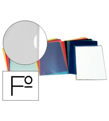 Carpeta esselte dossier uñero plastico folio transparente 110 micras
