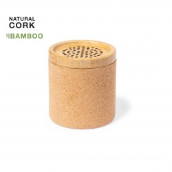 ALTAVOZ MIRINTEX de bambú y corcho