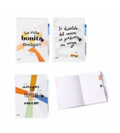LIBRETA NOTAS PVC AMIGOS CON BOLÍGRAFO