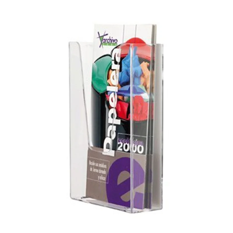 EXPOSITOR MURAL ARCHIVO 2000 METACRILATO 1/3 DIN A4 TRANSPARENTE 110X45X180 MM UN COMPARTIMIENTO