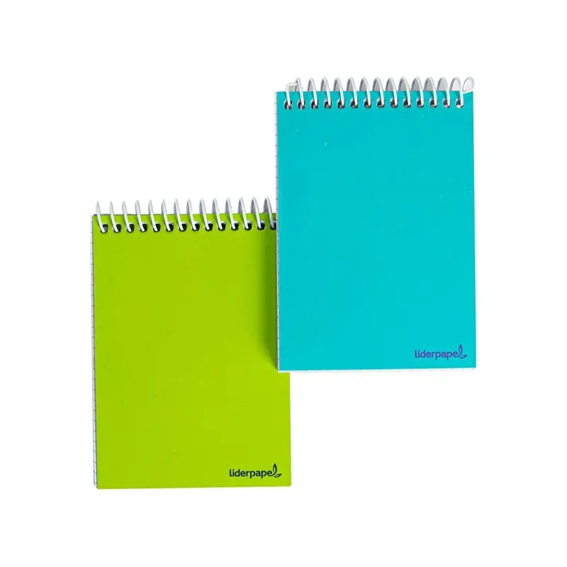 Bloc o Cuaderno espiral liderpapel bolsillo dieciseavo apaisado smart tapa blanda 80h 60gr cuadro 4mm colores surtidos