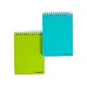 Bloc o Cuaderno espiral liderpapel bolsillo dieciseavo apaisado smart tapa blanda 80h 60gr cuadro 4mm colores surtidos