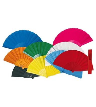 Abanicos de Plastico y Tela de Colores Variados (100 unidades) con envío incluido