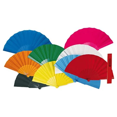 Abanicos de Plastico y Tela de Colores Variados (100 unidades) con envío incluido
