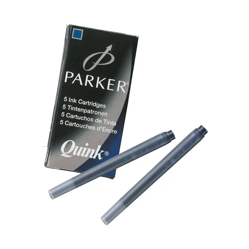 Tinta estilografica parker azul permanente caja de 5 cartuchos
