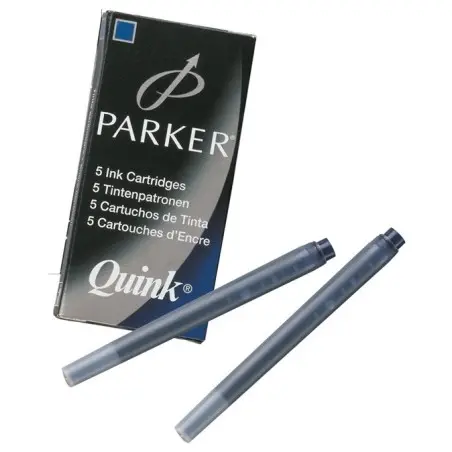 Tinta estilografica parker azul permanente caja de 5 cartuchos