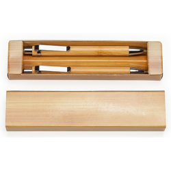 Set bolígrafo y portaminas de bambú Kioto