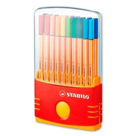 Rotulador stabilo punta de fibra point 88 color parade estuche de 20 rotuladores