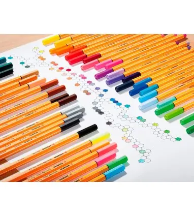 Rotulador stabilo punta de fibra point 88 color parade estuche de 20 rotuladores