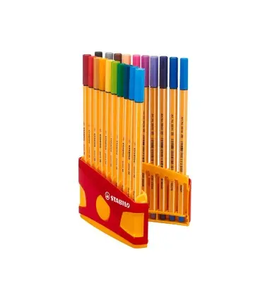 Rotulador stabilo punta de fibra point 88 color parade estuche de 20 rotuladores