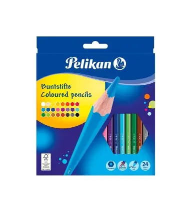 Lapices de colores pelikan hexagonales 24 colores caja de carton
