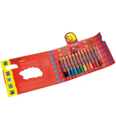 Lapices de colores giotto super bebe caja de 12 lapices colores surtidos + sacapuntas