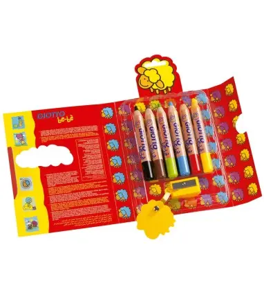 Lapices de colores giotto super bebe caja de 6 lapices colores surtidos + sacapuntas