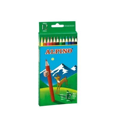 Lapices de colores alpino 654 caja de 12 colores largo