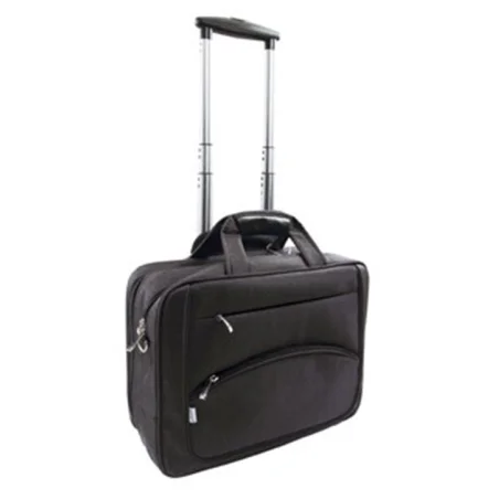 Maletin para portatil q-connect 16" negro 1 asa 2 bolsillos exteriores y ruedas medidas 410x325x150 mm.