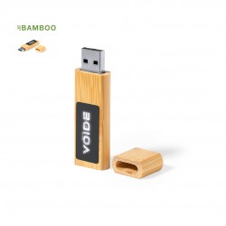 MEMORIA USB AFROKS 16GB de bambú con luces led
