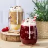 SET de 2 VASOS KATNIS de cristal con copos de nieve de cristal de 500ml