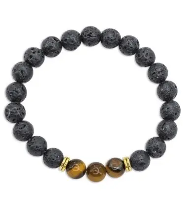 PULSERA PIEDRA VOLCÁNICA "ÁVALON"