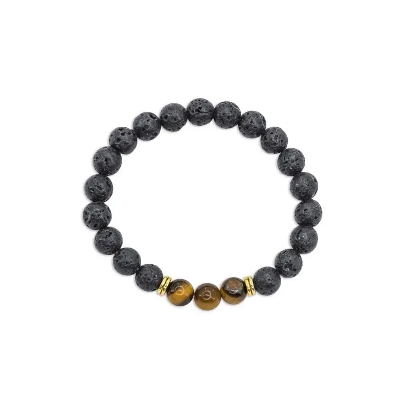 PULSERA PIEDRA VOLCÁNICA "ÁVALON"