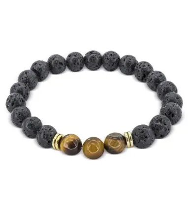 PULSERA PIEDRA VOLCÁNICA "ÁVALON"