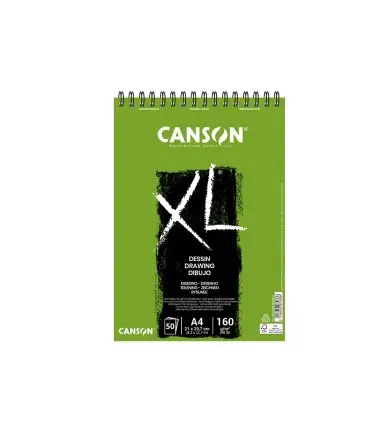 Bloc dibujo canson xl dessin din a4 liso microperforado espiral 21x29,7 cm 50 hojas 160 gr.