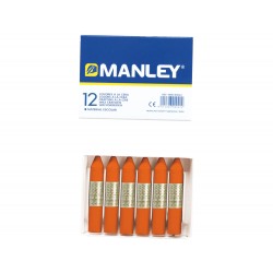 Lapices cera manley unicolor naranja n.6 caja de 12 unidades