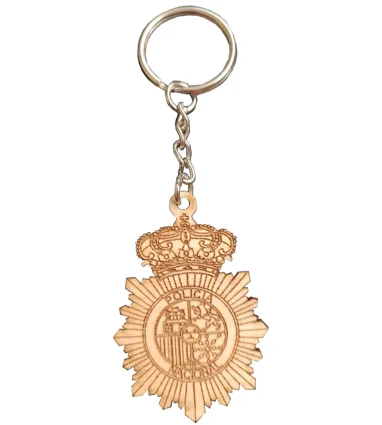 Llavero de Madera de Policía Nacional