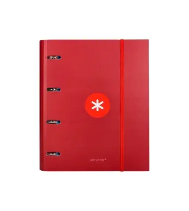 Carpeta con recambio liderpapel antartik a4 cuadro 5 mm forrada 4 anillas 40mm redondas color frambuesa
