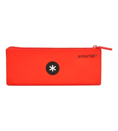 Estuche Bolso escolar portatodo antartik silicona triangular colores surtidos intensos azul mostaza negro y rojo