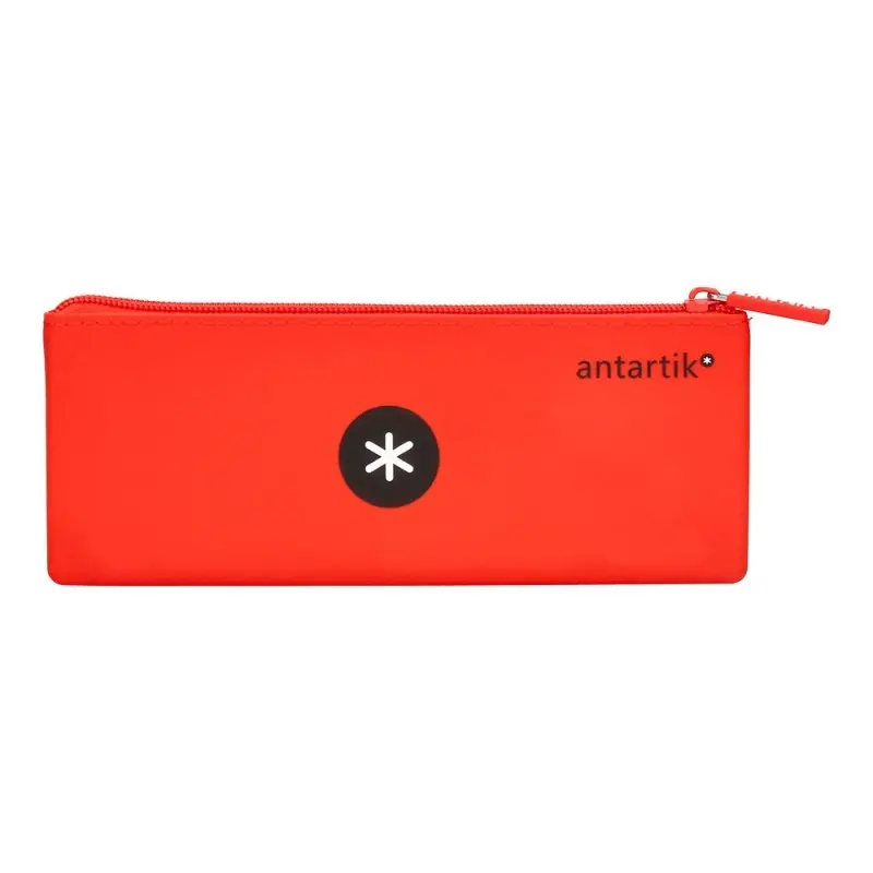 Estuche Bolso escolar portatodo antartik silicona triangular colores surtidos intensos azul mostaza negro y rojo