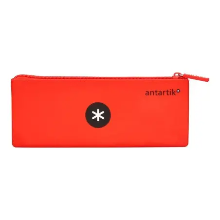 Estuche Bolso escolar portatodo antartik silicona triangular colores surtidos intensos azul mostaza negro y rojo